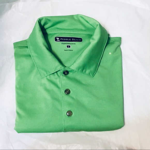 Pebble Beach men’s Dry Lux Performance Golf polo shirt Irish lucky green - Picture 1 of 6